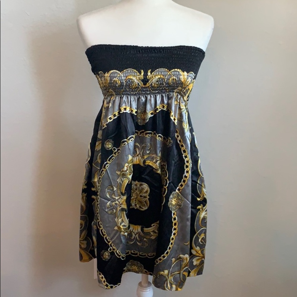 Black and Gold Short maxi dress